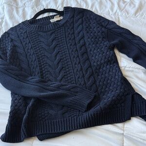 Navy Cable Knit Sweater